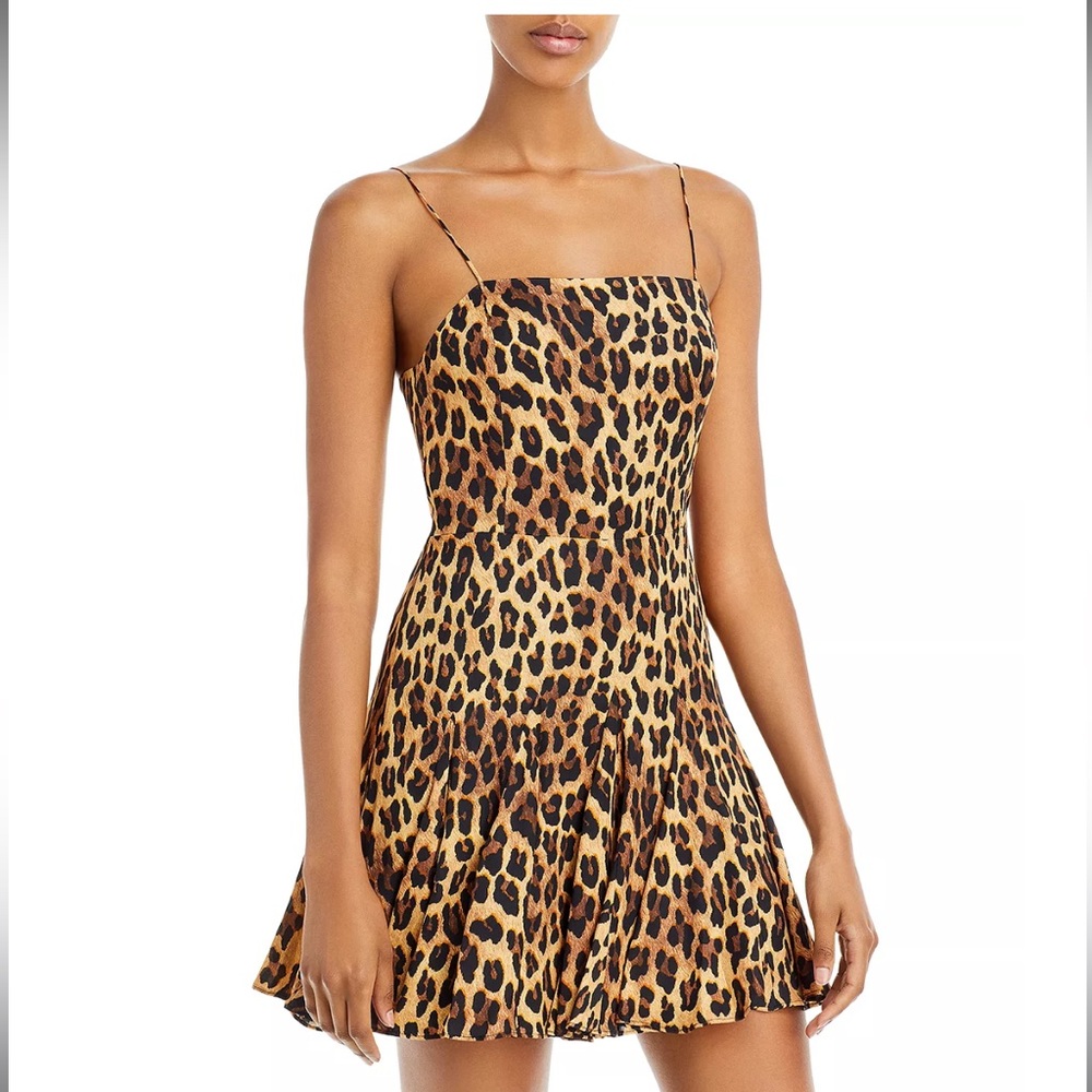 Alice and Olivia Ginny Leopard Print Mini Dress